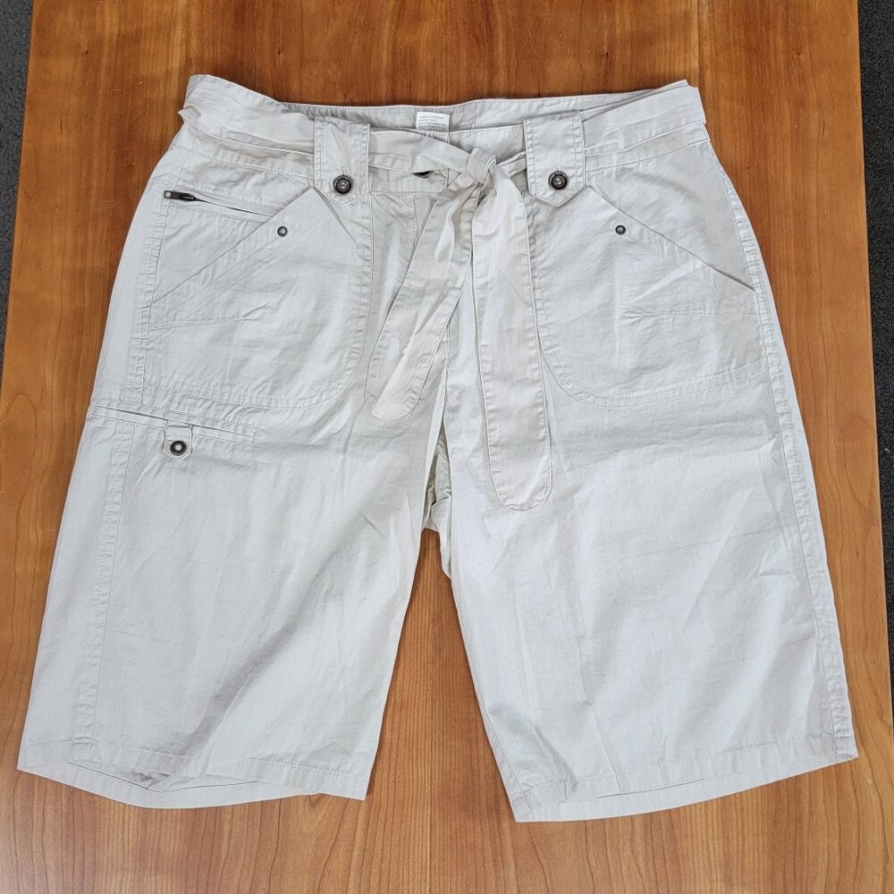 Sandro of Paris Beige Cotton Belted Bermuda Shorts  - 8P
